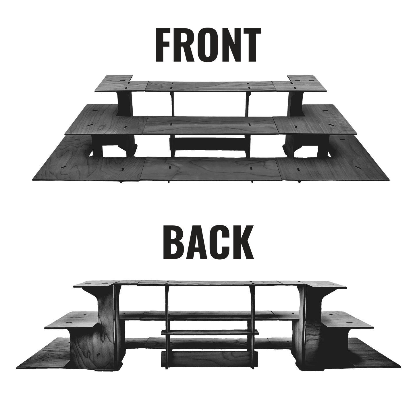 3-Tier Retail Table Display Corner Stand with Shelves
