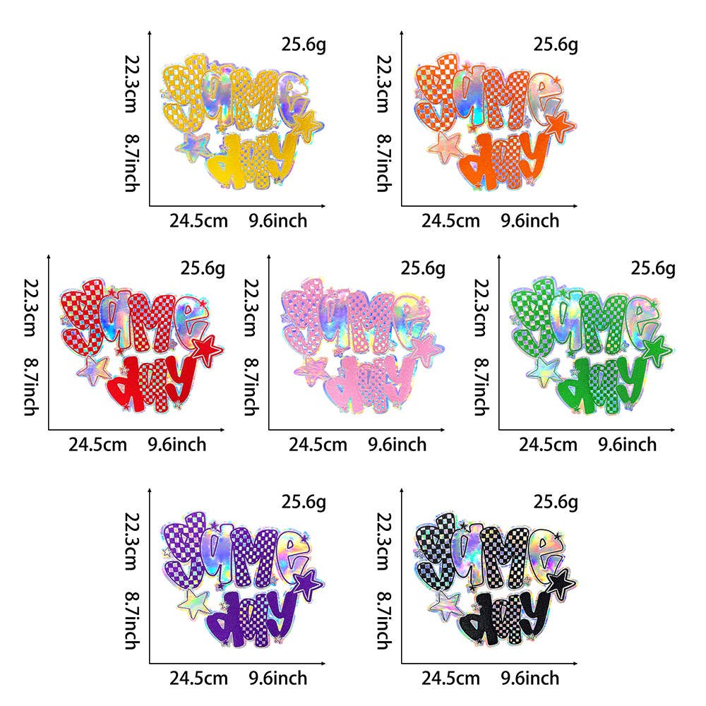 Game Day Checkered Holographic Iron On Patch