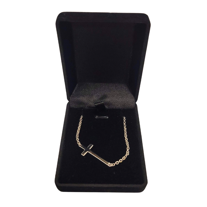 925 Sterling Silver Sideways Cross Necklace