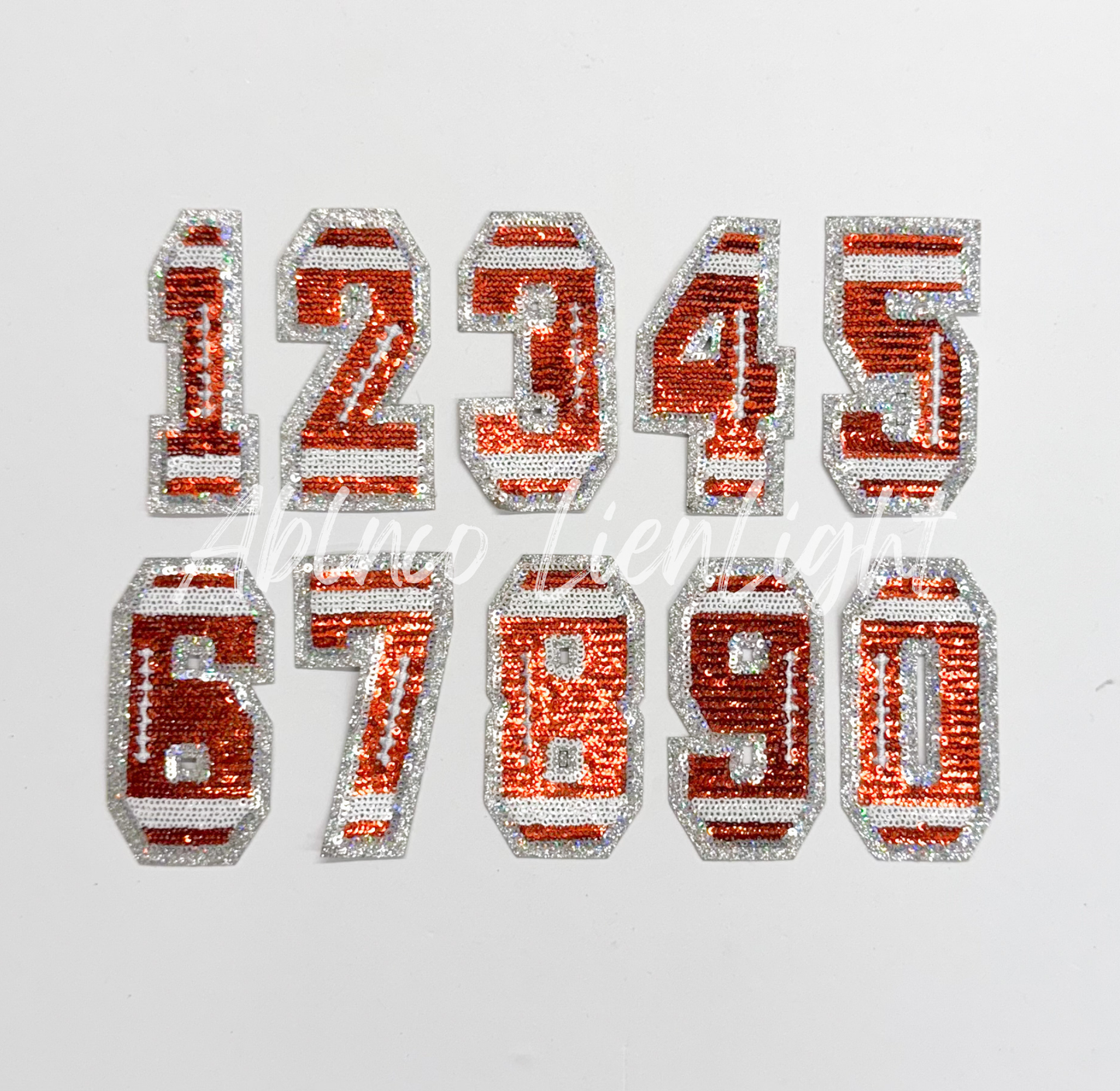 Sequin Football Numbers Patch - Small