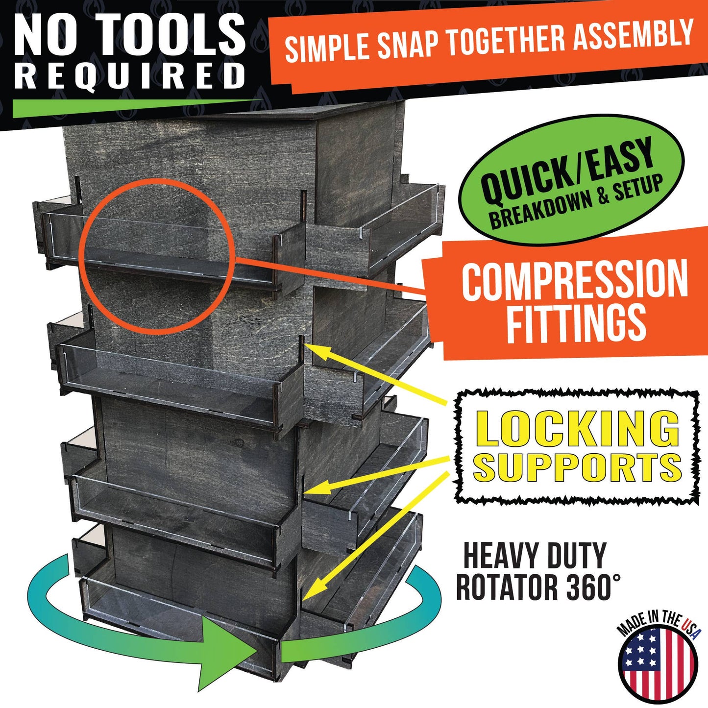 4-Sided Rotating Display Stand for Craft Shows, Trade Shows