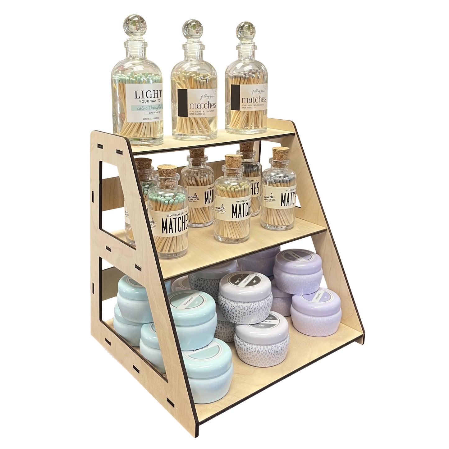 3-Tier Retail Table Display Stand with Shelves