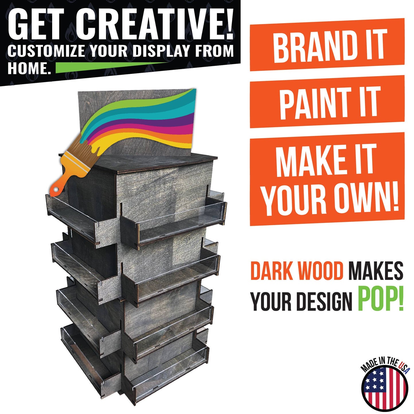 4-Sided Rotating Display Stand for Craft Shows, Trade Shows