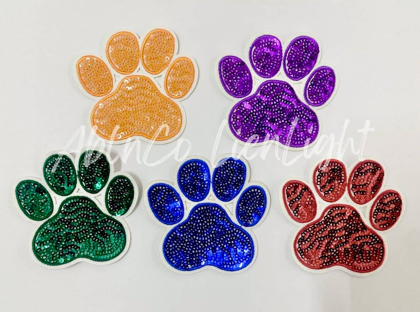 Trucker hat patches 3” purple paw print sequins patch