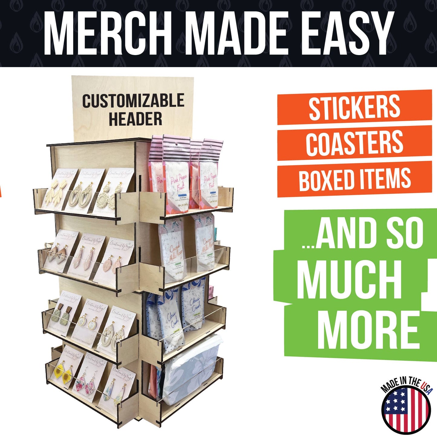 4-Sided Rotating Display Stand for Craft Shows, Trade Shows