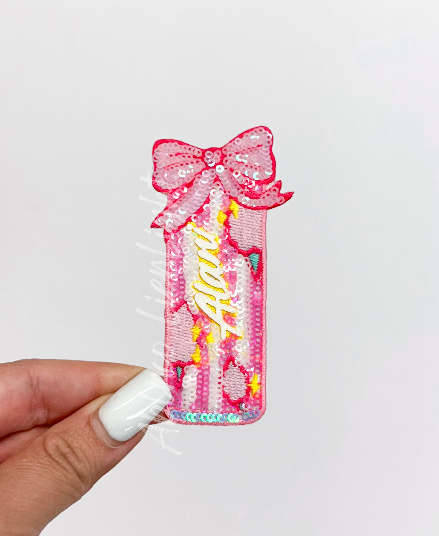 Small Alani Cotton Candy Energy Drink Sequin Patch