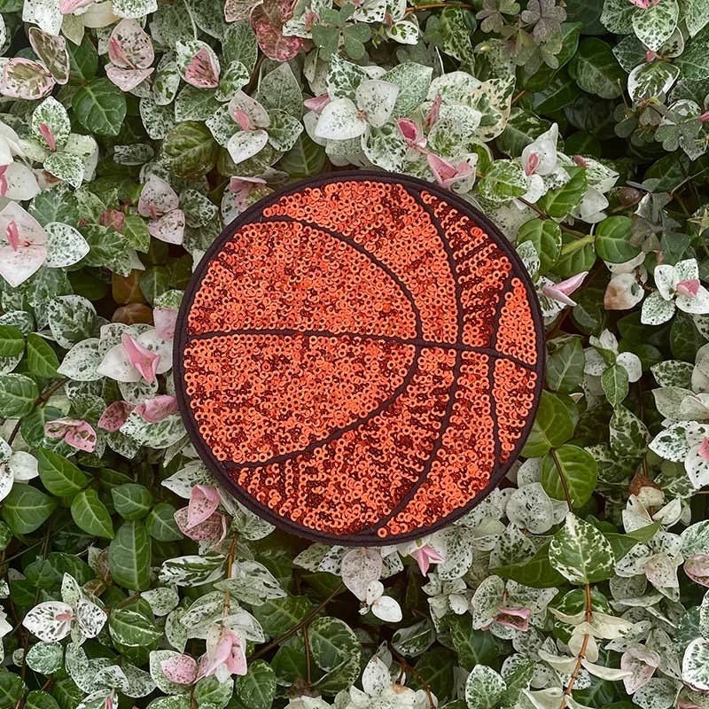 Sequin Basketball Iron On Patch