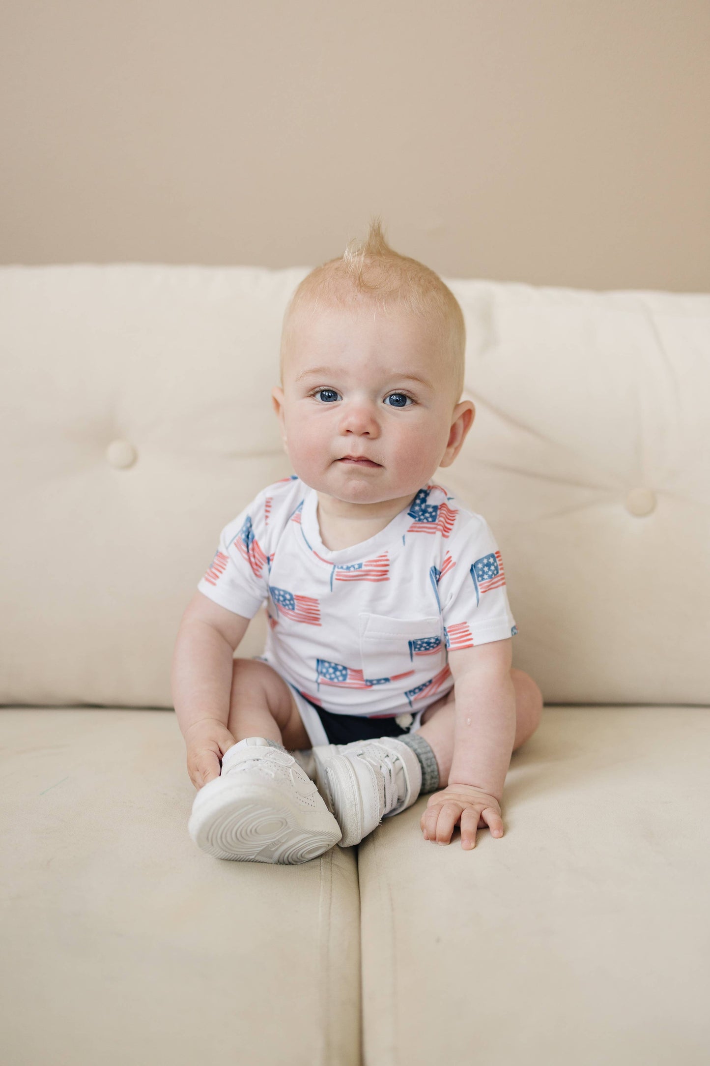 Flag Bamboo Pocket Tee & Shorts 4th of July Clothes Outfit
