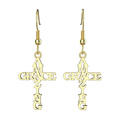 Amazing Grace Cross Earrings