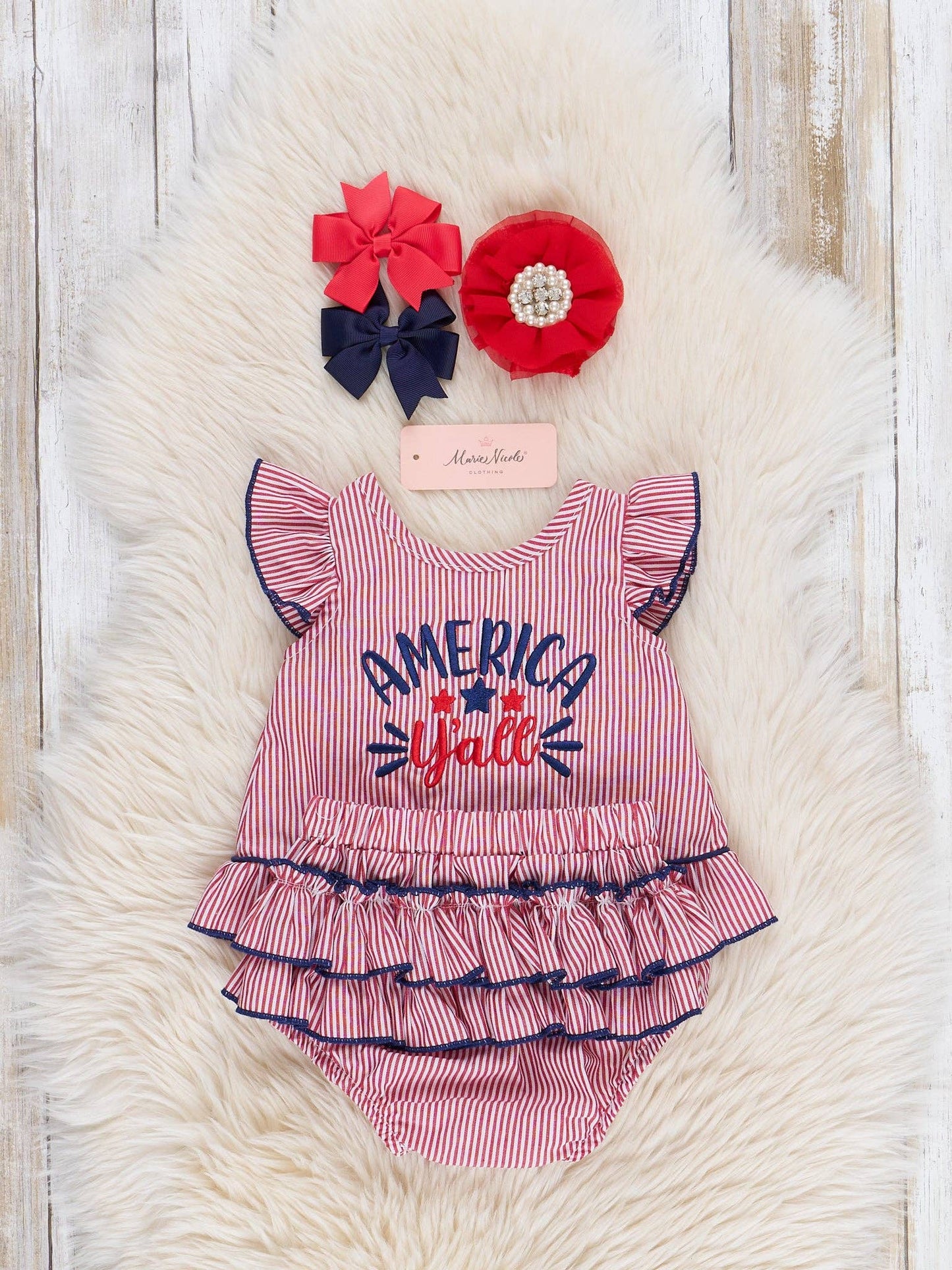 Red "America, Y'all" Bloomers Outfit