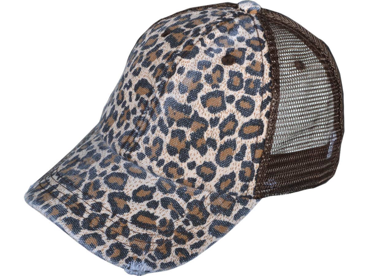 Animal Print Vintage Trucker Hats Soft Structured Distressed