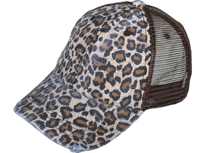 Animal Print Vintage Trucker Hats Soft Structured Distressed