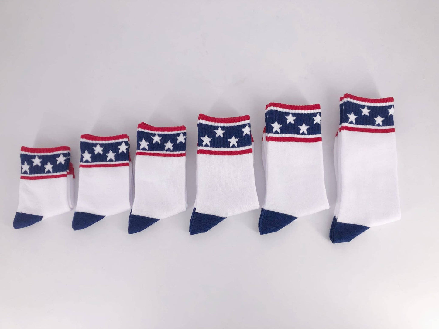 Stars and Stripes 4th of July Socks - Infant, Toddler, Youth & Adult Sizes