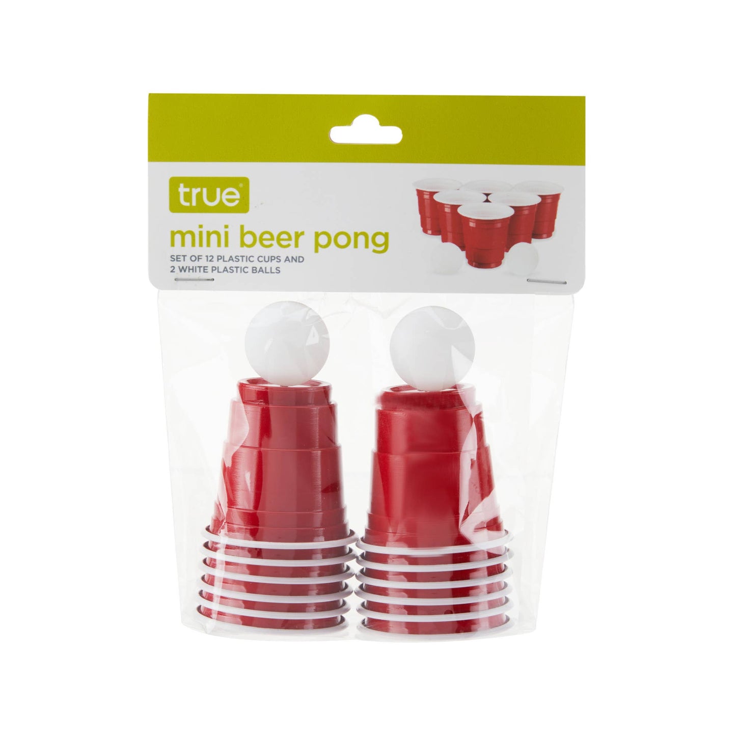 Party Mini Beer Pong Set of 12 Shot Cups and 2 XS Balls