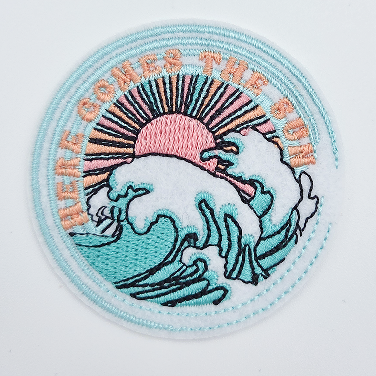 Here Comes The Sun Embroidered HAT/POCKET Patch