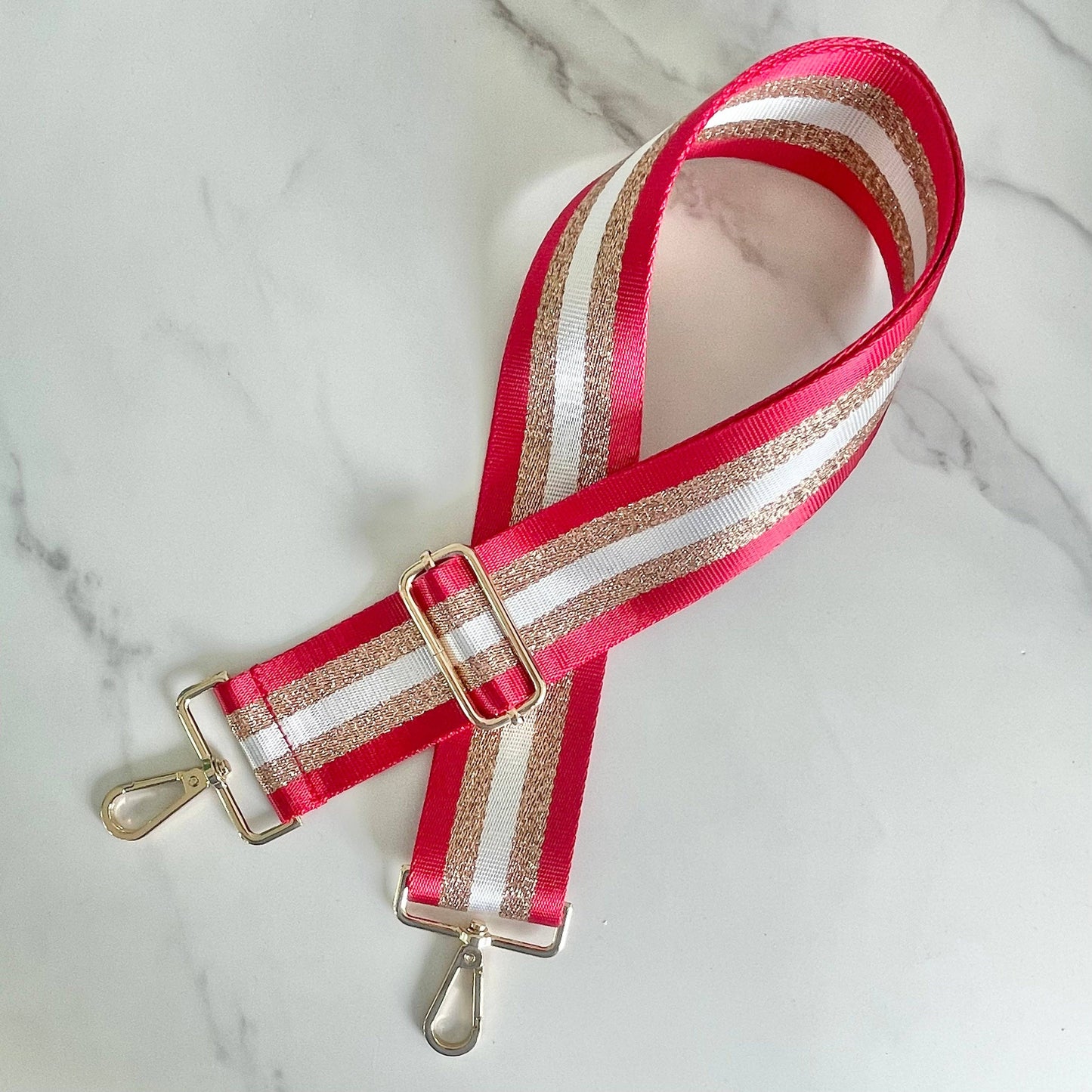 Shimmer Stripe Bag Strap - Red