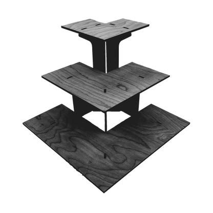 3-Tier Retail Table Display Corner Stand with Shelves
