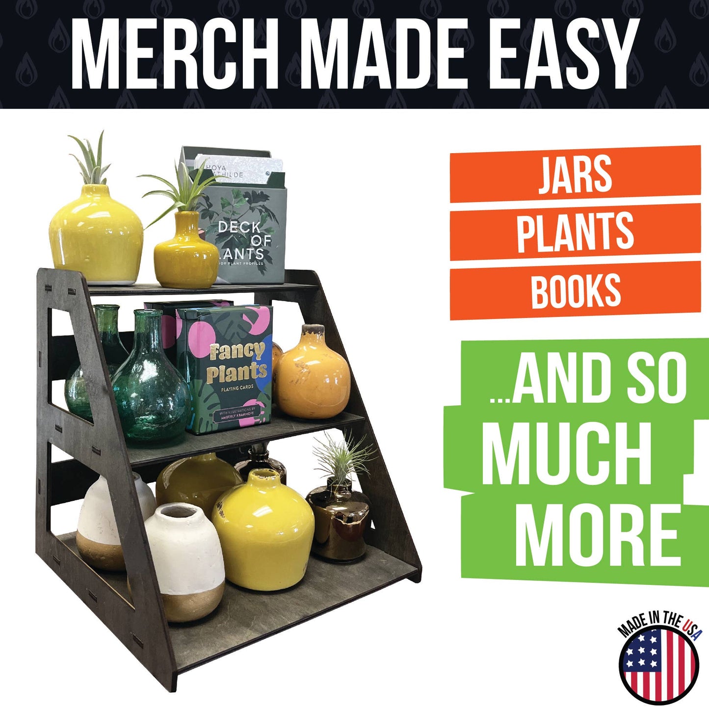 3-Tier Retail Table Display Stand with Shelves