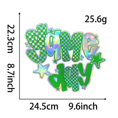 Game Day Checkered Holographic Iron On Patch