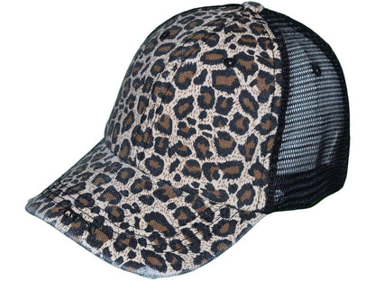 Animal Print Vintage Trucker Hats Soft Structured Distressed