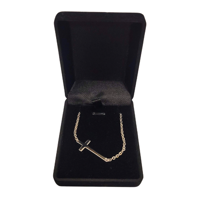 925 Sterling Silver Sideways Cross Necklace