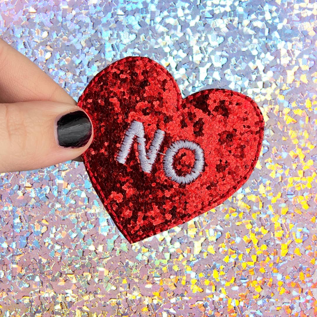"NO" VALENTINE'S DAY IRON-ON PATCH