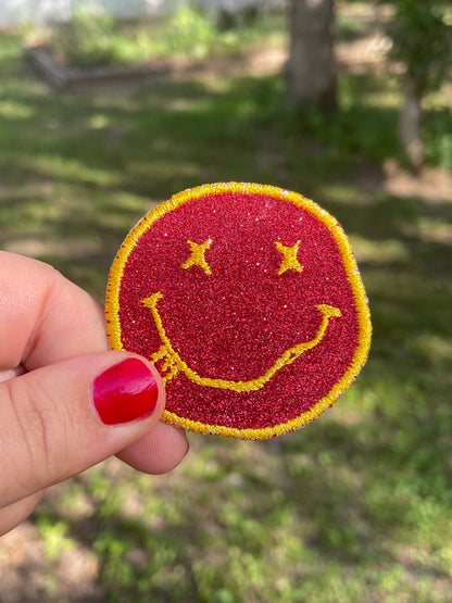 KC CHIEFS SMILEY IRON-ON PATCH