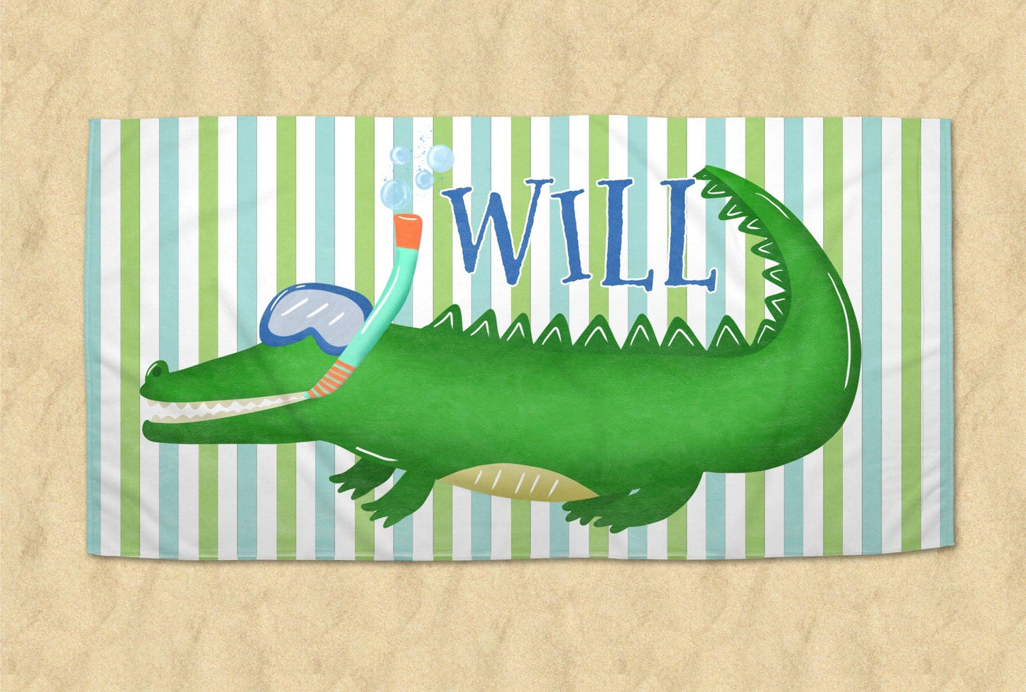 Personalized Alligator Beach Towel