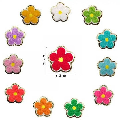 Daisy Flower Chenille Iron-On Patch