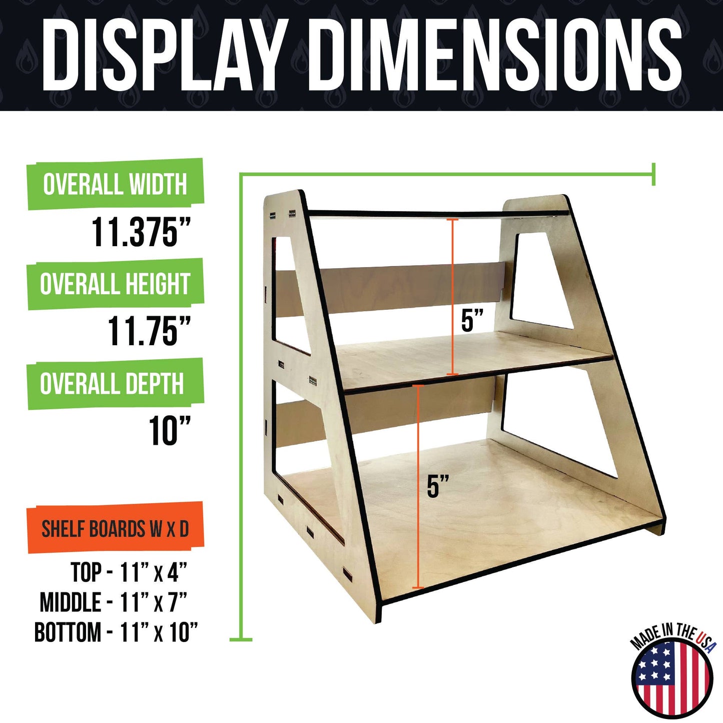 3-Tier Retail Table Display Stand with Shelves