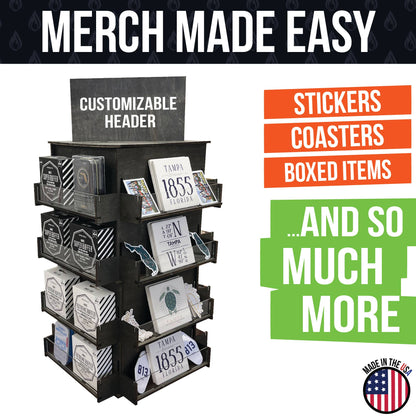 4-Sided Rotating Display Stand for Craft Shows, Trade Shows