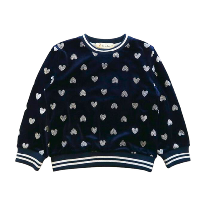 A30 14166 Silver Heart Velvet Tracksuit Set (2 Colors)