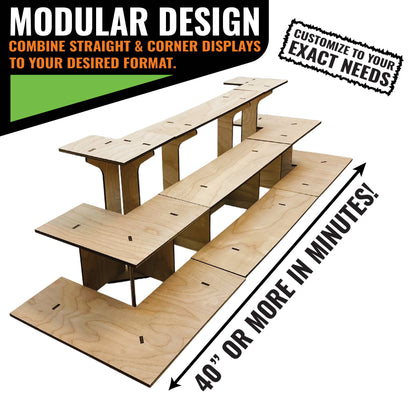 3-Tier Retail Table Display Corner Stand with Shelves