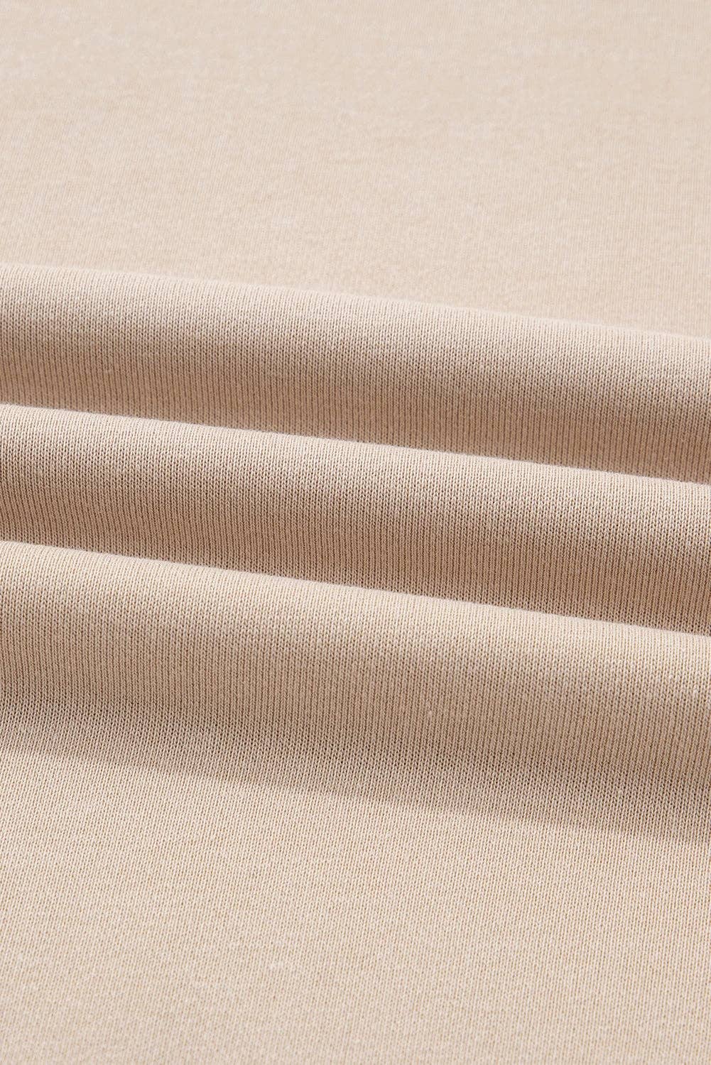 Solid Oversize Slit Sweatshirt with Ribbed Leggings Set