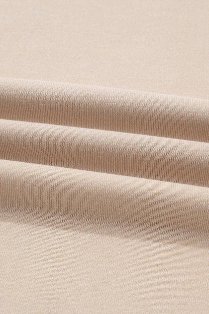 Solid Oversize Slit Sweatshirt with Ribbed Leggings Set