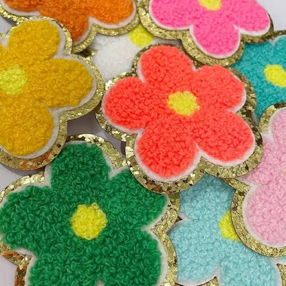 Daisy Flower Chenille Iron-On Patch