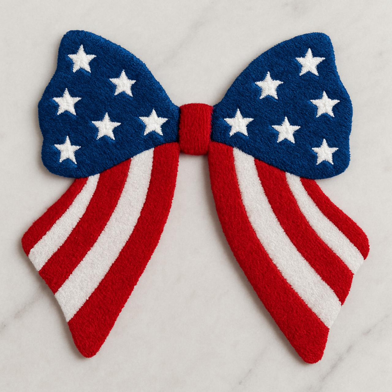 Patriotic Coquette Bow Fluffy Patch