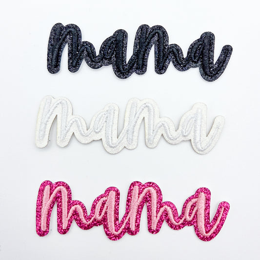 MAMA Embroidered Glitter HAT/POCKET Patch