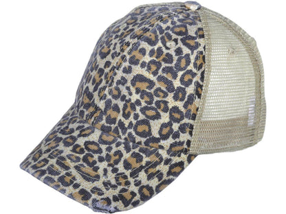 Animal Print Vintage Trucker Hats Soft Structured Distressed