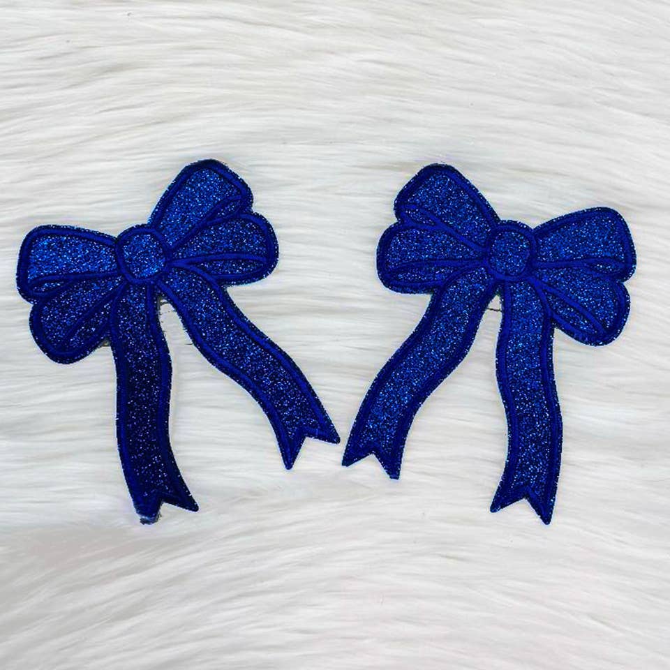 Royal Glitter Bow Sides Sequin Patch SET OF 2