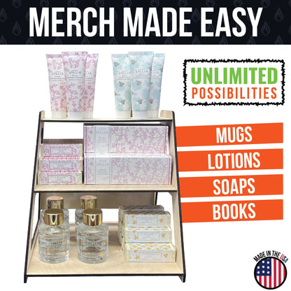 3-Tier Retail Table Display Stand with Shelves