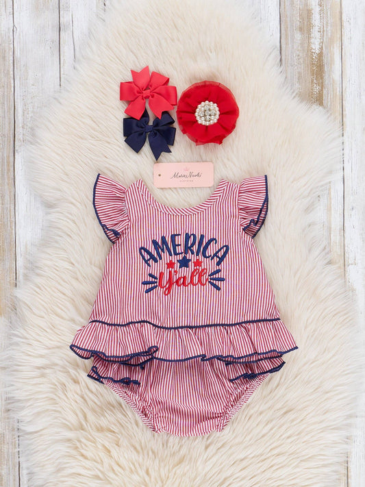 Red "America, Y'all" Bloomers Outfit