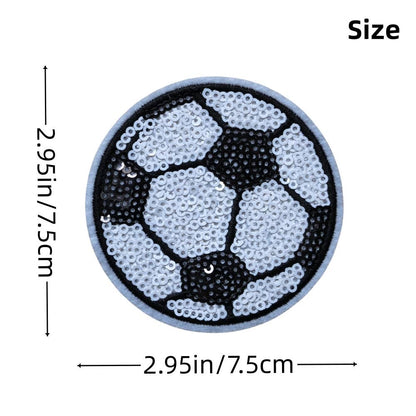 Sequin Soccer Ball Iron On Patch
