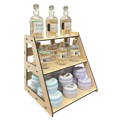 3-Tier Retail Table Display Stand with Shelves
