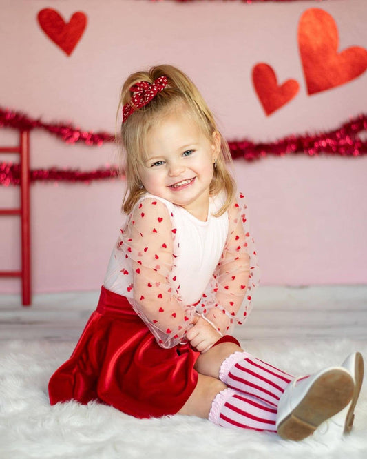 Destinee Sheer Sleeve Top & Leotard - Queen of Hearts