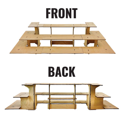 3-Tier Retail Table Display Corner Stand with Shelves