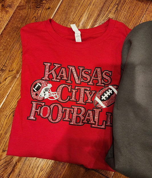 Red Kansas City Football Long Sleeve Shirt