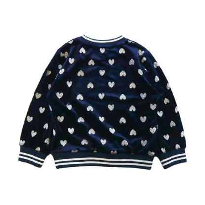 A30 14166 Silver Heart Velvet Tracksuit Set (2 Colors)