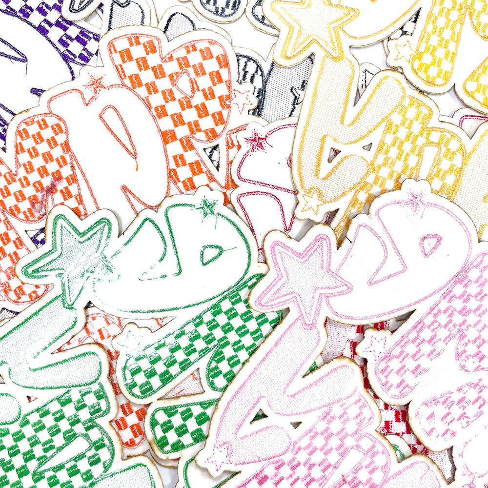 Game Day Checkered Holographic Iron On Patch