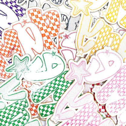 Game Day Checkered Holographic Iron On Patch